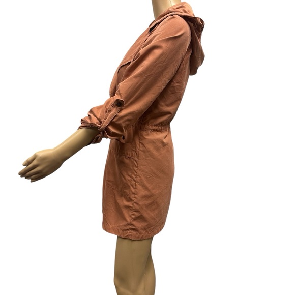 Love Tree Hooded Lightweight Roll Tab Sleeves Drawstring Waist Jacket Womens S - Picture 4 of 13